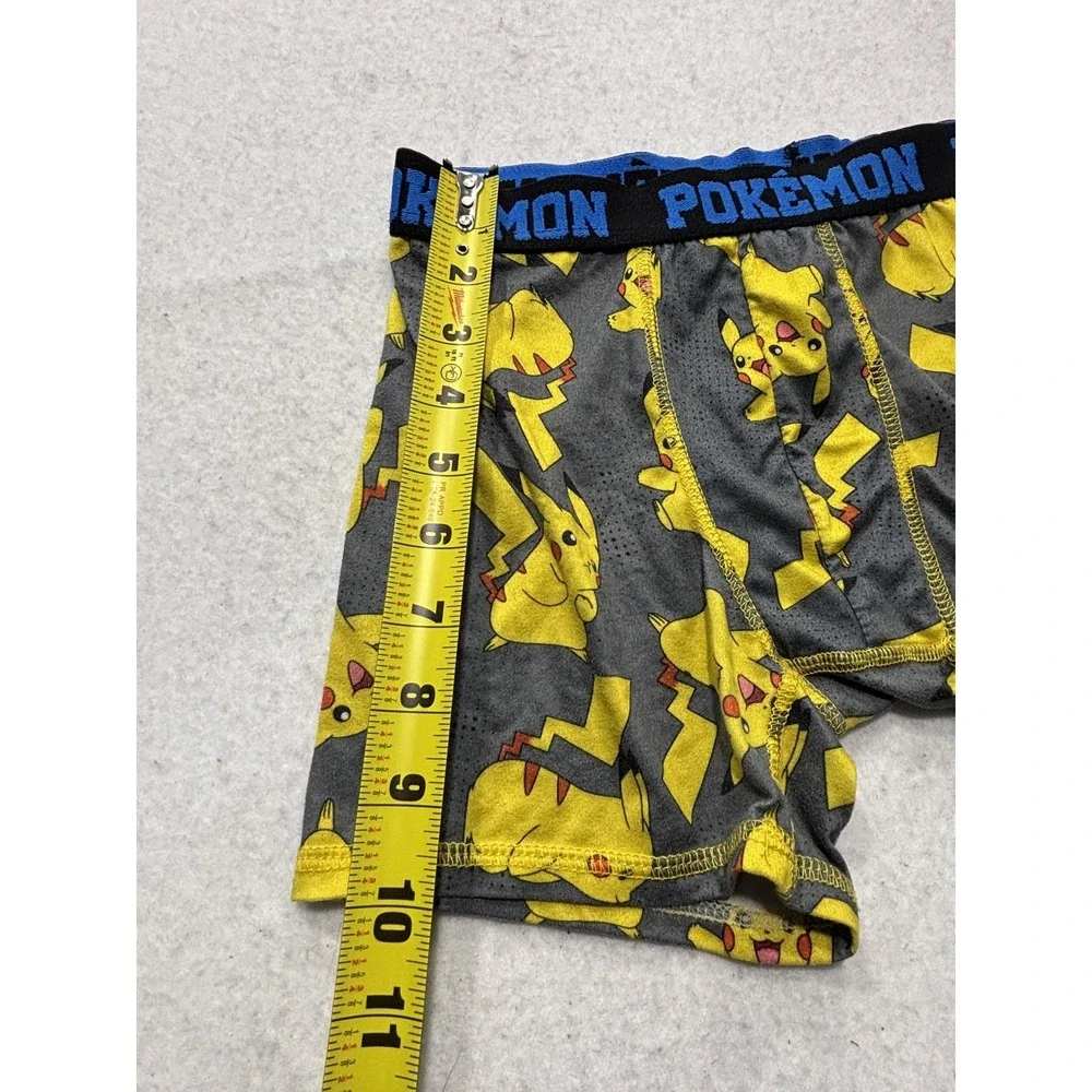 Pokemon Boxer Briefs Boys 4 Gray Pikachu Print Underwear Breathable Stretch